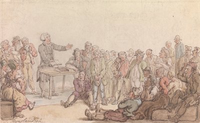 Der Pfarrer von Wakefield: Der Pfarrer predigt den Gefangenen von Thomas Rowlandson